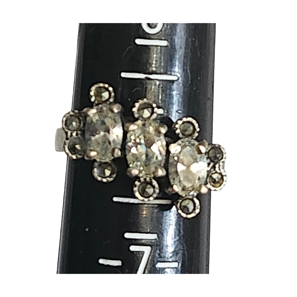 Vtg Sterling Silver 925 Marcasite Ring Size 7 - Picture 5 of 5